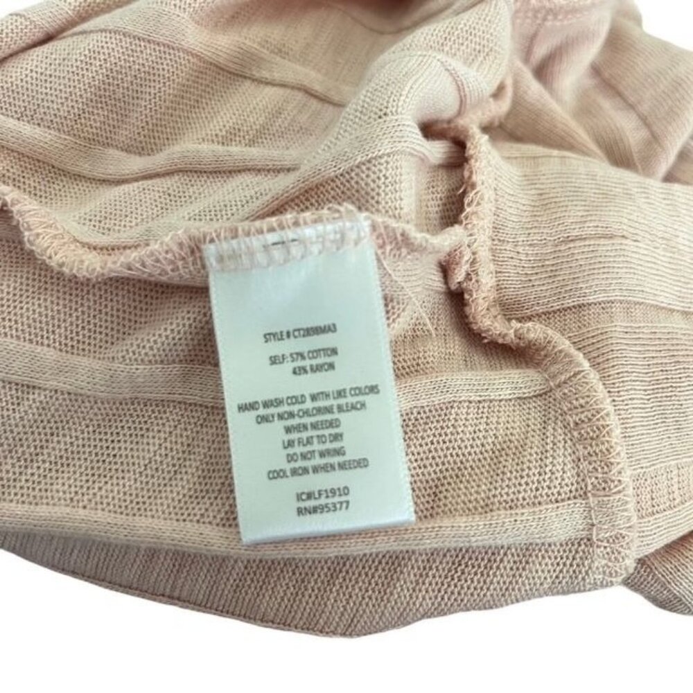 Sanctuary Polina Over the Rainbow Pink Ribbed Surplice Faux Wrap Blouse Size L - Picture 7 of 9